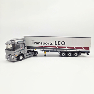 Renault T 480 2021 tracteur + remorque bâchée Transports Léo au 1/43ème Eligor